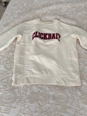 Clickbait Cream Graphic Sweatshirt